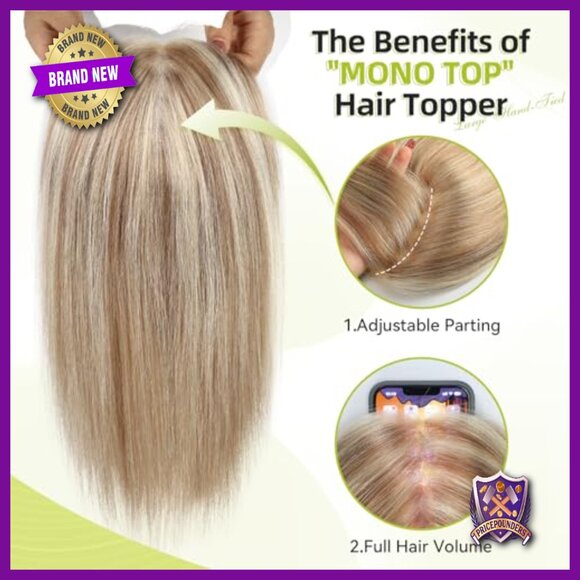 5x5 Mono Top Human Hair Topper Clip-In Extensions 14 Inch